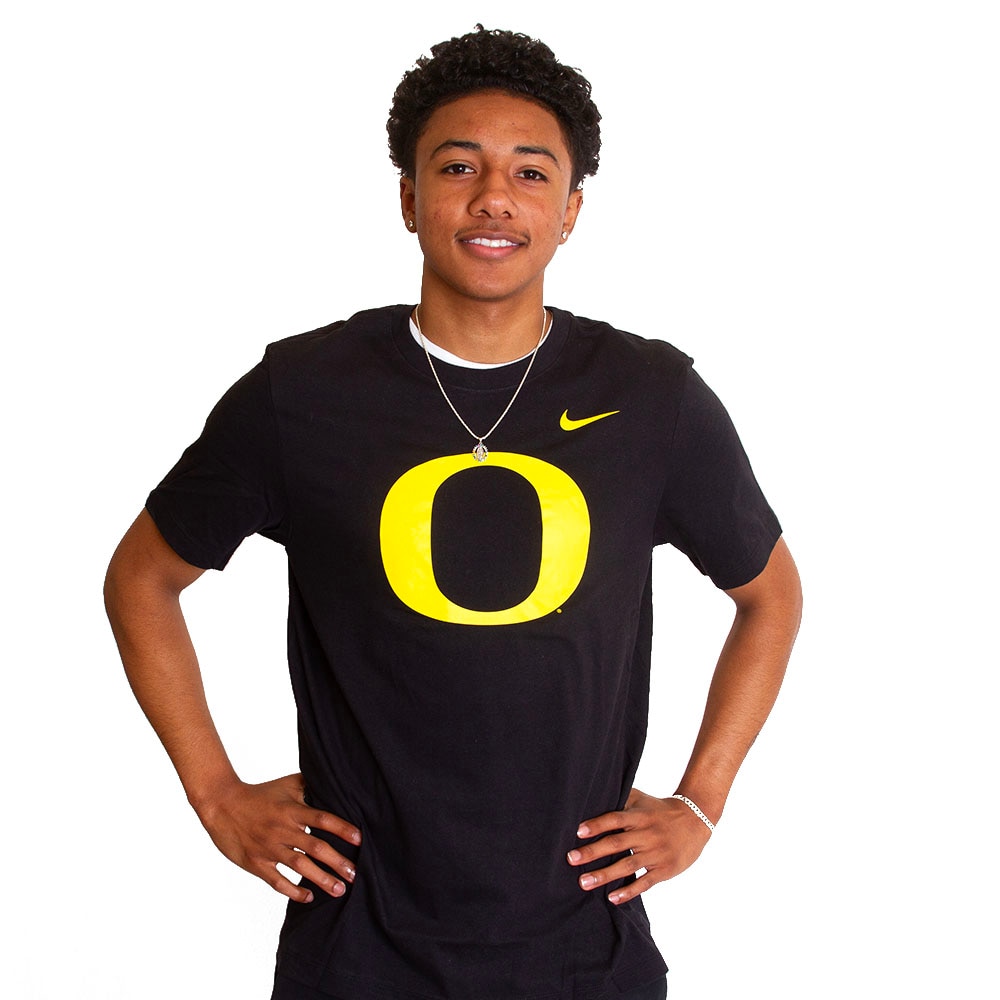 Classic Oregon O, Nike, Black, Crew Neck, Cotton, Men, Unisex, 155gsm, Jersey-style fabric, T-Shirt, 839786